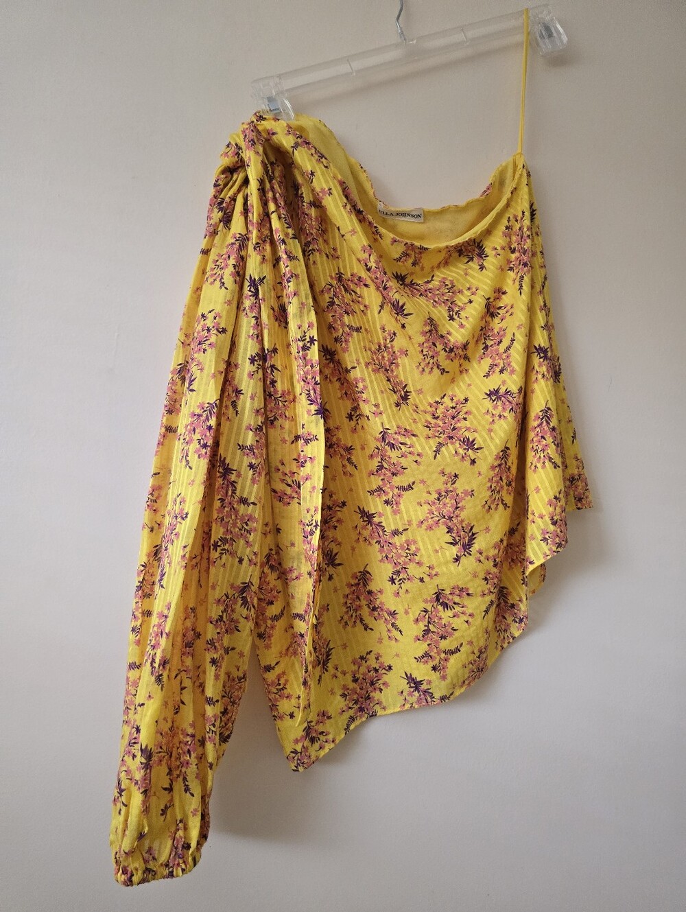 Ulla Johnson Enid One ShoulderBlouse Cotton Silk Blend Bow Tie Sz4 Loose Fit